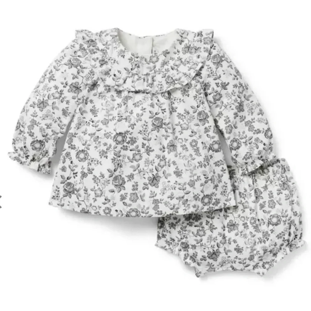 NWT Janie and Jack Floral Corduroy Matching Baby Set 6–12M